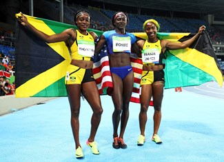 podium 100m women