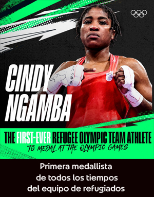 la boxeadora Cindy Djankeu Ngamba del Equipo de Refugiados primera medalla olímpica de todos los tiempos