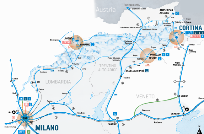 Mapa de las sedes olímpicas