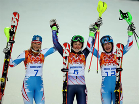 podio slalom femenino