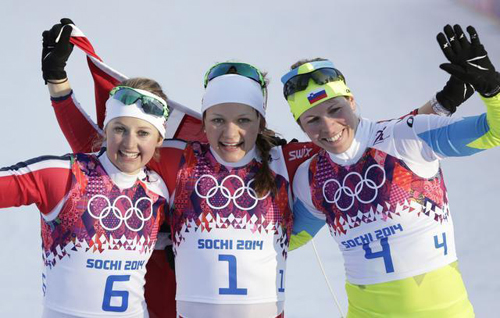 podium prueba sprint femenina