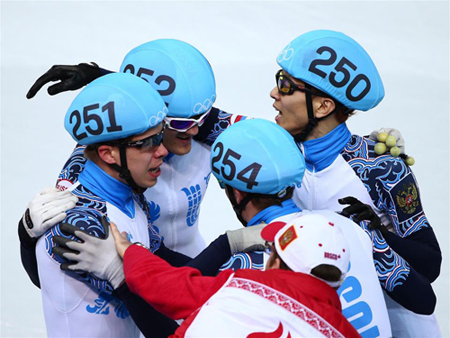 equipo ruso de relevo masculino short track