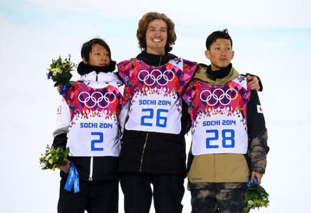 podio de la categoria masculina de halfpipe